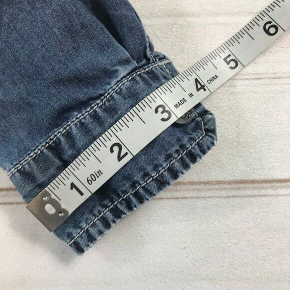 EDC Women Medium Blue Denim Long Sleeve Mini Dress - Picture 11 of 11